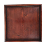 Antique Japanese Wood Lacquered Low Table Brown Serving Tray Ozen Kurumizen L510