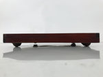 Antique Japanese Wood Lacquered Low Table Brown Serving Tray Ozen Kurumizen L511