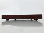 Antique Japanese Wood Lacquered Low Table Brown Serving Tray Ozen Kurumizen L511