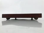 Antique Japanese Wood Lacquered Low Table Brown Serving Tray Ozen Kurumizen L511