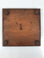 Antique Japanese Wood Lacquered Low Table Brown Serving Tray Ozen Kurumizen L511