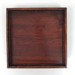 Antique Japanese Wood Lacquered Low Table Brown Serving Tray Ozen Kurumizen L511