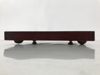 Antique Japanese Wood Lacquered Low Table Brown Serving Tray Ozen Kurumizen L512