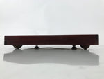 Antique Japanese Wood Lacquered Low Table Brown Serving Tray Ozen Kurumizen L512