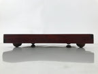 Antique Japanese Wood Lacquered Low Table Brown Serving Tray Ozen Kurumizen L512
