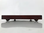 Antique Japanese Wood Lacquered Low Table Brown Serving Tray Ozen Kurumizen L512