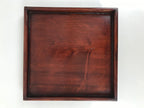 Antique Japanese Wood Lacquered Low Table Brown Serving Tray Ozen Kurumizen L512
