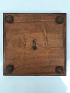 Antique Japanese Wood Lacquered Low Table Brown Serving Tray Ozen Kurumizen L512
