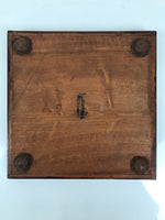 Antique Japanese Wood Lacquered Low Table Brown Serving Tray Ozen Kurumizen L512