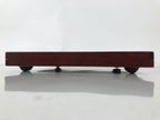 Antique Japanese Wood Lacquered Low Table Brown Serving Tray Ozen Kurumizen L513