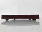 Antique Japanese Wood Lacquered Low Table Brown Serving Tray Ozen Kurumizen L513