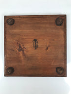 Antique Japanese Wood Lacquered Low Table Brown Serving Tray Ozen Kurumizen L513