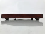 Antique Japanese Wood Lacquered Low Table Brown Serving Tray Ozen Kurumizen L514