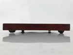 Antique Japanese Wood Lacquered Low Table Brown Serving Tray Ozen Kurumizen L514
