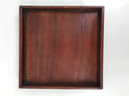 Antique Japanese Wood Lacquered Low Table Brown Serving Tray Ozen Kurumizen L514