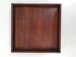 Antique Japanese Wood Lacquered Low Table Brown Serving Tray Ozen Kurumizen L514