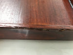 Antique Japanese Wood Lacquered Low Table Brown Serving Tray Ozen Kurumizen L514