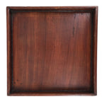 Antique Japanese Wood Lacquered Low Table Brown Serving Tray Ozen Kurumizen L514