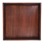 Antique Japanese Wood Lacquered Low Table Brown Serving Tray Ozen Kurumizen L514