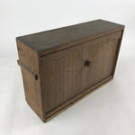 Antique Japanese Wood Lid Buddhist Altar Item Storage Box Inside 11x41x25cm X66