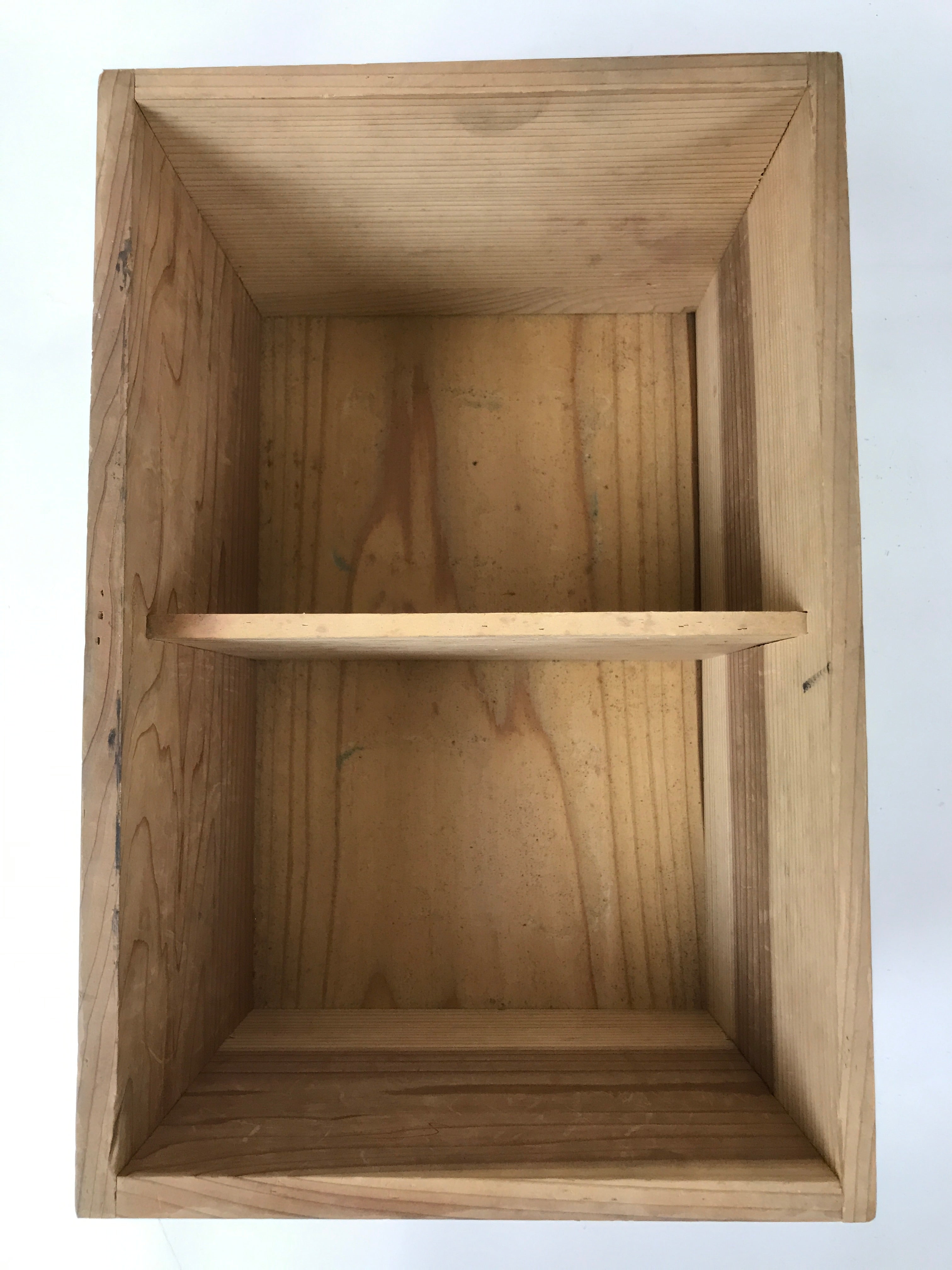 Antique Japanese Wood Lidded Pottery Storage Box Inside 27.9x18x15.5cm X141