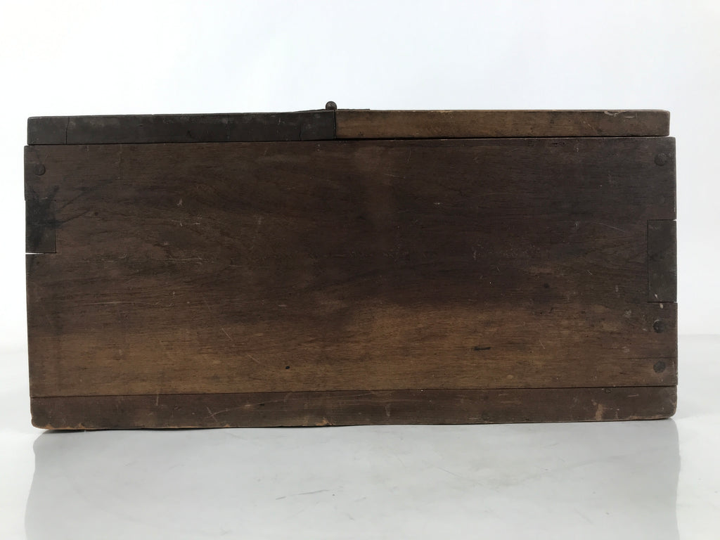 Antique Japanese Wooden Cash Box Chest Zenibako Kinko Safe Lockbox 1 Drawer X148