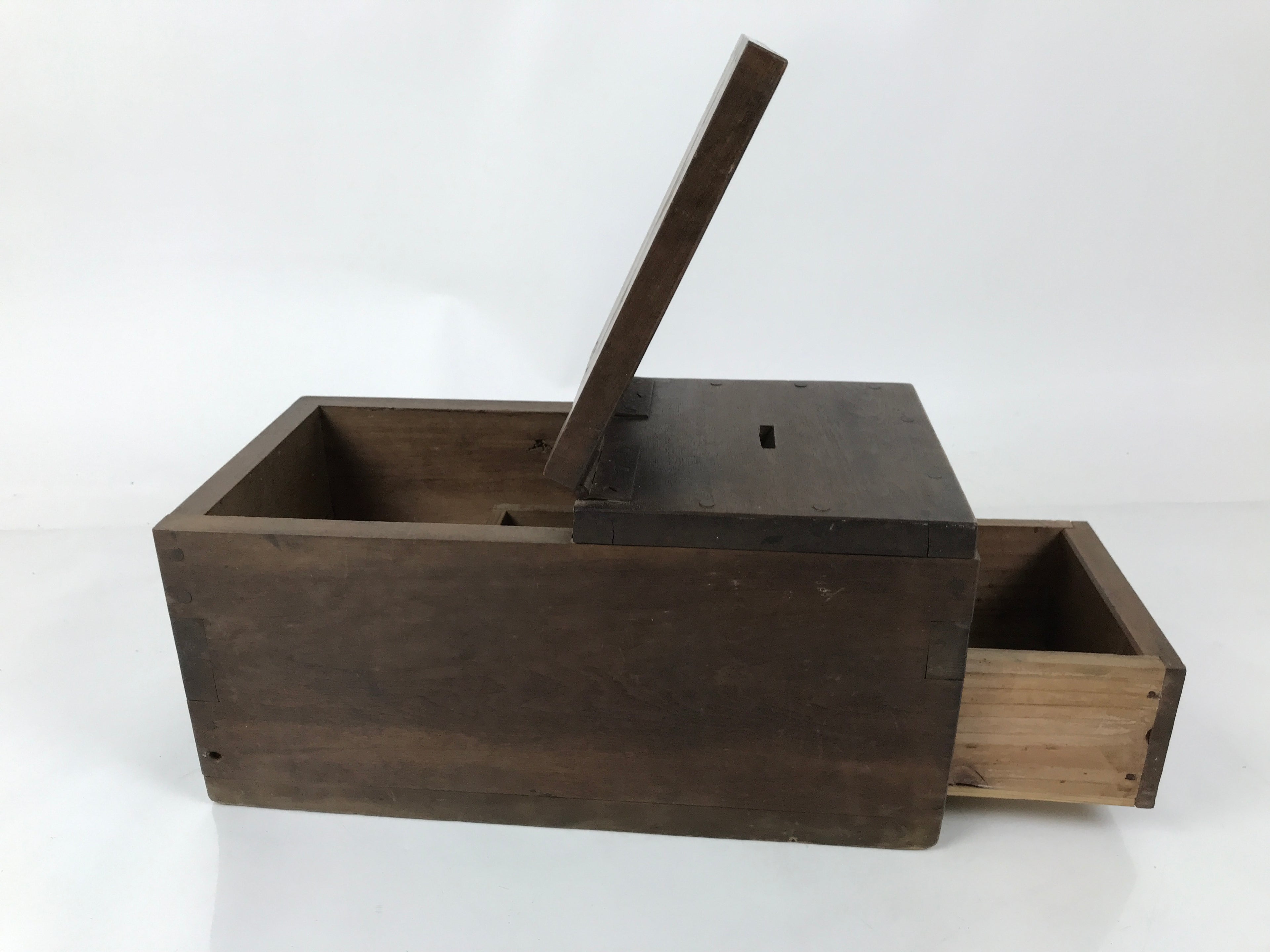 Antique Japanese Wooden Cash Box Chest Zenibako Kinko Safe Lockbox 1 Drawer X148