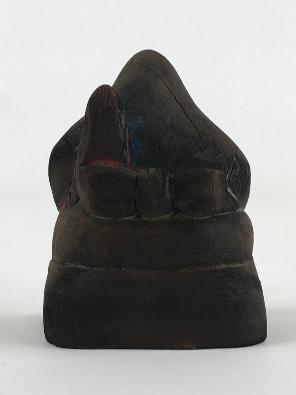 Antique Japanese Wooden Ebisu Decoration Figure Small Ornament Brown BD924