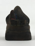 Antique Japanese Wooden Ebisu Decoration Figure Small Ornament Brown BD924