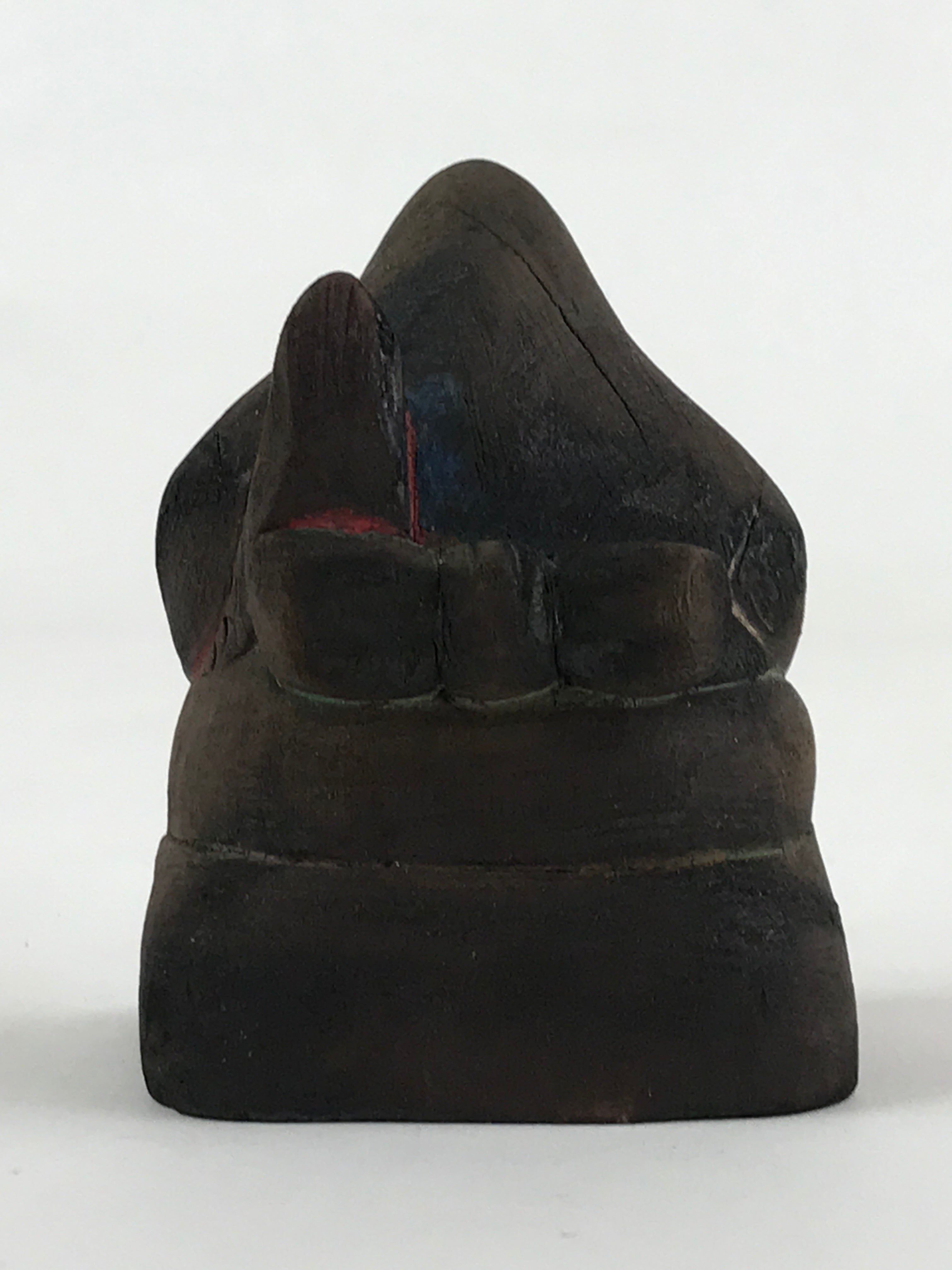 Antique Japanese Wooden Ebisu Decoration Figure Small Ornament Brown BD924