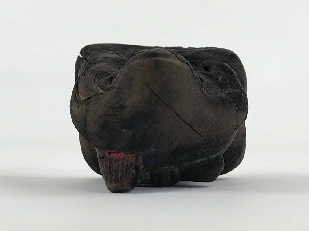 Antique Japanese Wooden Ebisu Decoration Figure Small Ornament Brown BD924