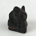 Antique Japanese Wooden Ebisu Decoration Figure Small Ornament Brown BD924