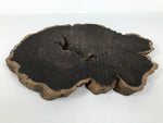 Antique Japanese Wooden Flower Vase Stand Unique Kadai Board Ikebana Brown WT599