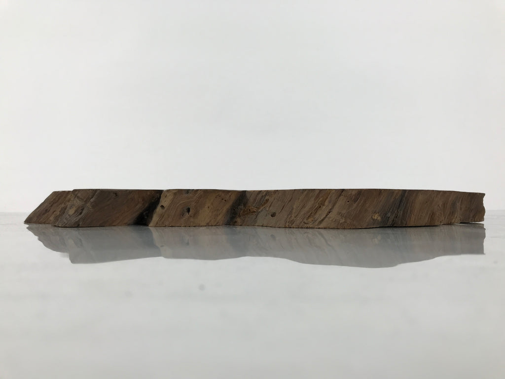 Antique Japanese Wooden Flower Vase Stand Unique Kadai Board Ikebana Brown WT599