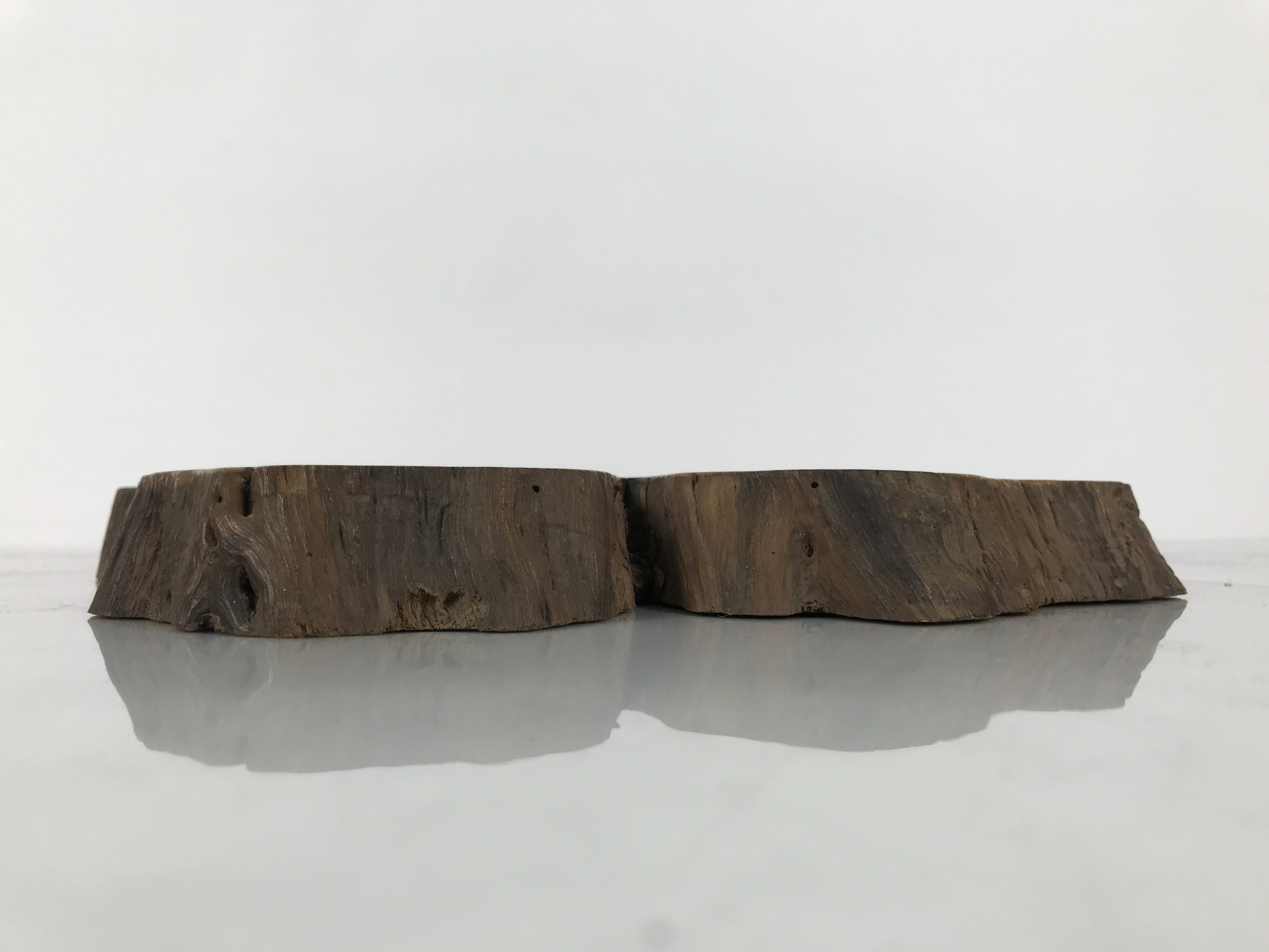 Antique Japanese Wooden Flower Vase Stand Unique Kadai Board Ikebana Brown WT599