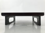 Antique Japanese Wooden Lacquered Low Table Brown Serving Tray Ozen Square L491