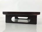 Antique Japanese Wooden Lacquered Low Table Brown Serving Tray Ozen Square L491