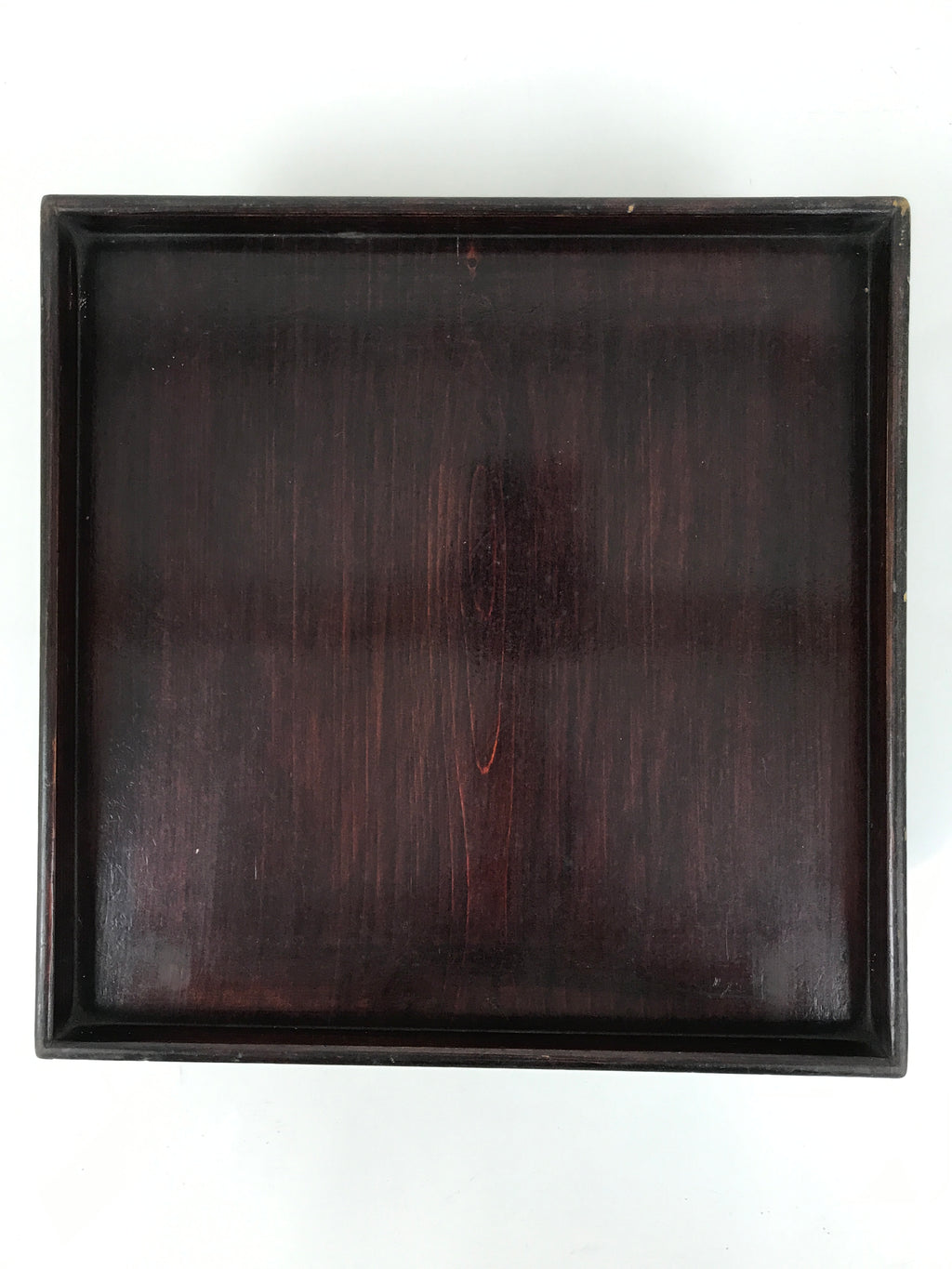 Antique Japanese Wooden Lacquered Low Table Brown Serving Tray Ozen Square L492