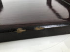 Antique Japanese Wooden Lacquered Low Table Brown Serving Tray Ozen Square L492