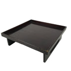 Antique Japanese Wooden Lacquered Low Table Brown Serving Tray Ozen Square L492