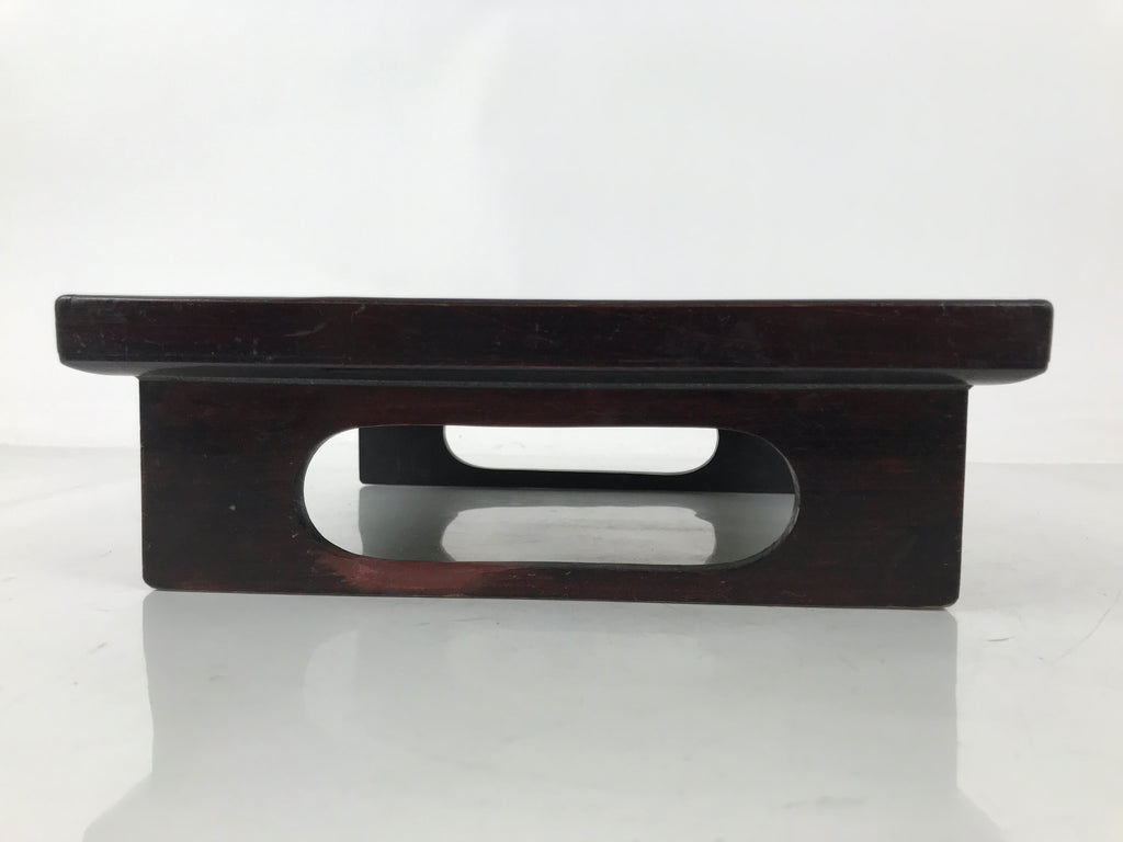 Antique Japanese Wooden Lacquered Low Table Brown Serving Tray Ozen Square L493