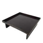 Antique Japanese Wooden Lacquered Low Table Brown Serving Tray Ozen Square L493