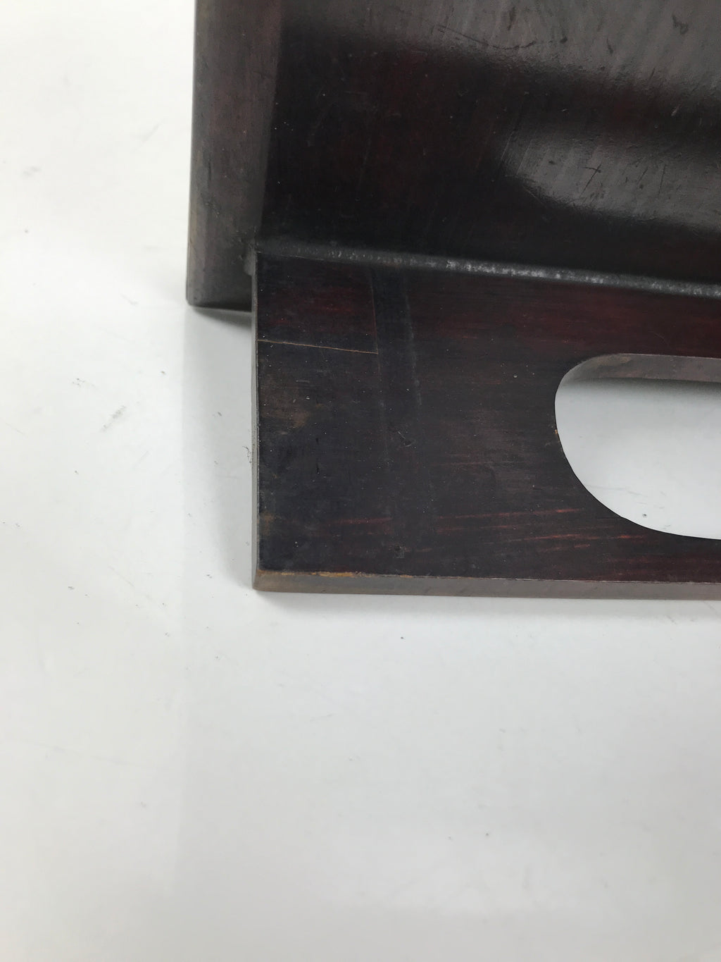 Antique Japanese Wooden Lacquered Low Table Brown Serving Tray Ozen Square L494