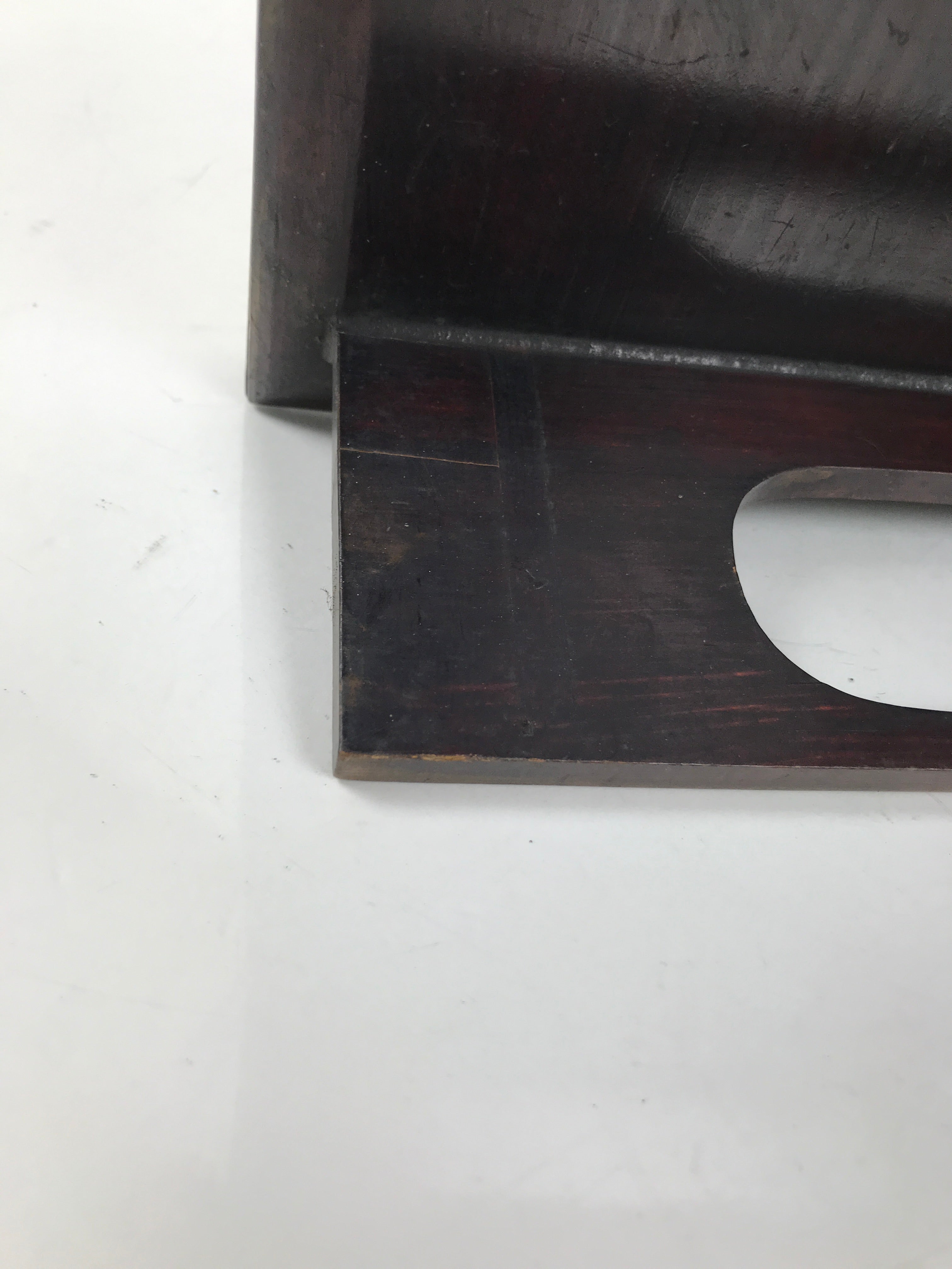 Antique Japanese Wooden Lacquered Low Table Brown Serving Tray Ozen Square L494