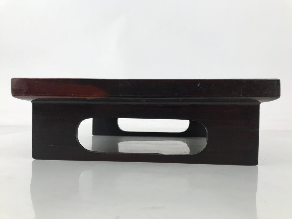 Antique Japanese Wooden Lacquered Low Table Brown Serving Tray Ozen Square L494