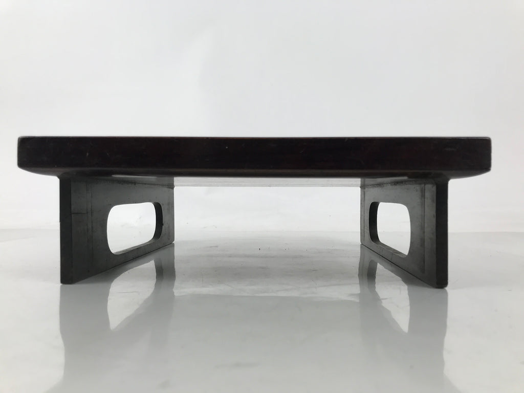 Antique Japanese Wooden Lacquered Low Table Brown Serving Tray Ozen Square L494