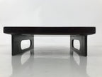 Antique Japanese Wooden Lacquered Low Table Brown Serving Tray Ozen Square L494