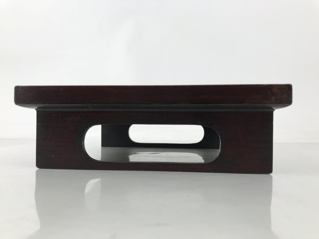 Antique Japanese Wooden Lacquered Low Table Brown Serving Tray Ozen Square L494
