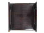 Antique Japanese Wooden Lacquered Low Table Brown Serving Tray Ozen Square L494