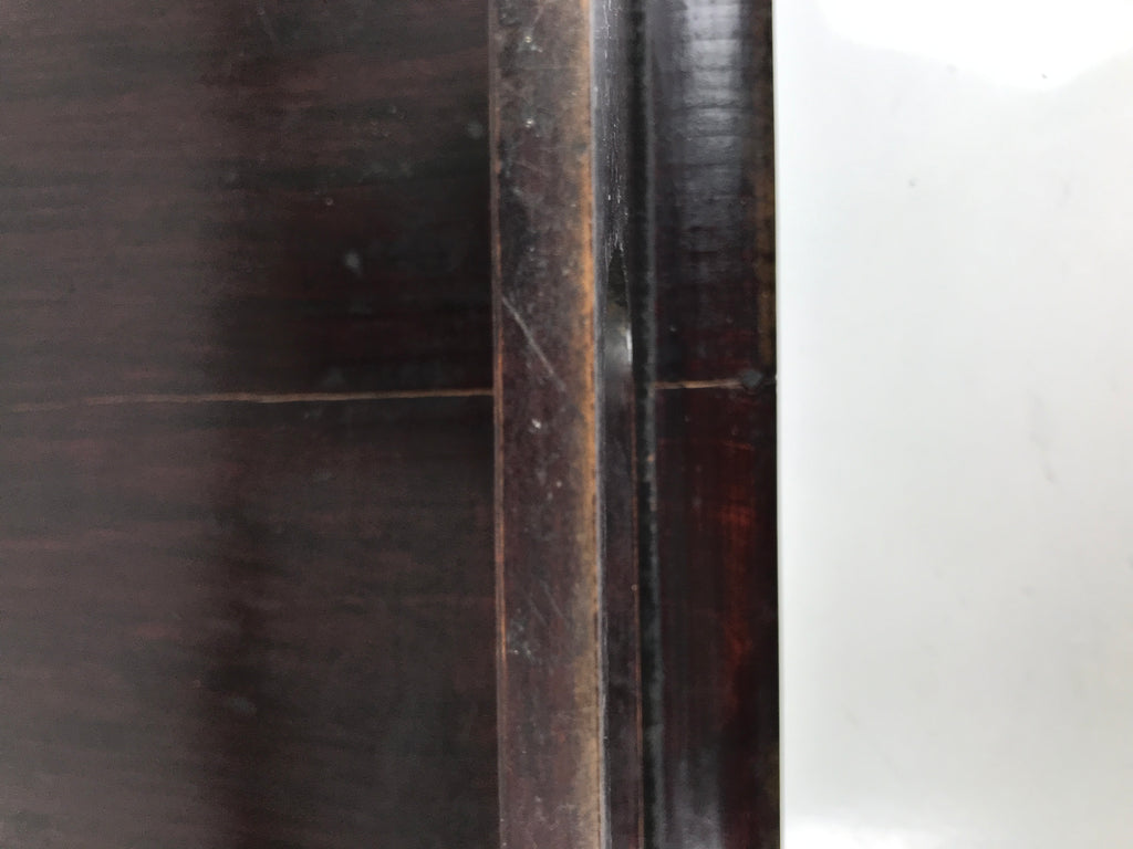 Antique Japanese Wooden Lacquered Low Table Brown Serving Tray Ozen Square L494